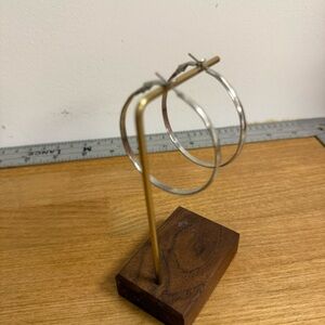 Silver tone large hoop earrings lightweight